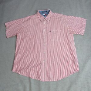 Vintage Tommy Jeans Shirt Mens Sz XXL Red Striped Button Coastal Grunge 90s Y2K
